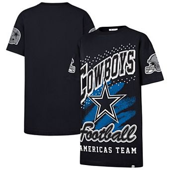 Women's '47 Navy Dallas Cowboys Oversized Gemstone Swash T-Shirt Dress