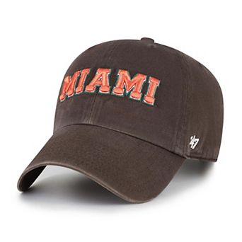 Men's '47 Brown Miami Hurricanes Vault Clean Up Adjustable Hat