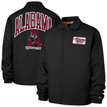 Men's '47 Black Alabama Crimson Tide Retread Full-Snap Coaches Jacket