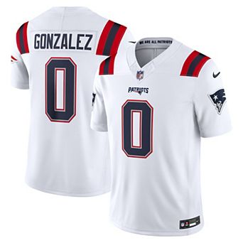 Men's Nike Christian Gonzalez White New England Patriots Vapor F.U.S.E. Stitched Limited Jersey