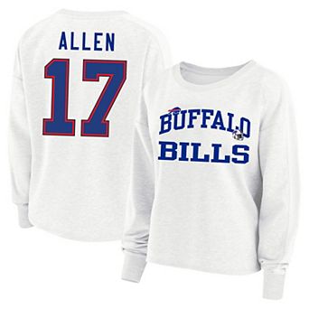 Women's Fanatics Josh Allen White Buffalo Bills Plus Size Oversized Name & Number Sweatshirt