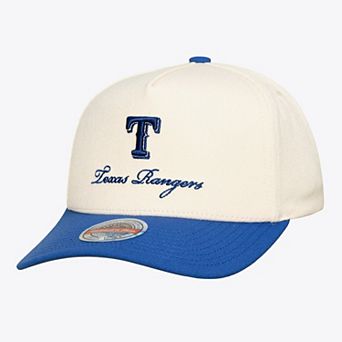 Men's Mitchell & Ness Cream/Royal Texas Rangers Flawless Stretch-Snapback Hat