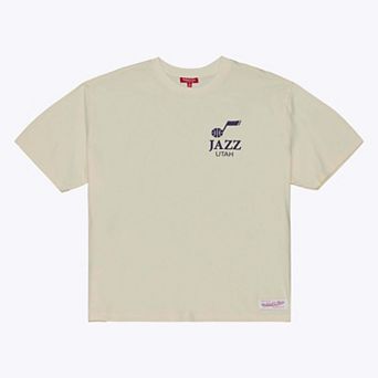 Women's Mitchell & Ness Cream Utah Jazz Core Essential T-Shirt