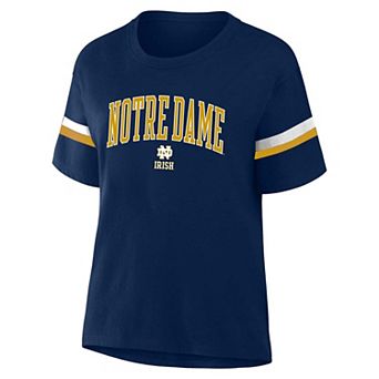 Women's Profile Navy Notre Dame Fighting Irish Stripe Plus Size T-Shirt