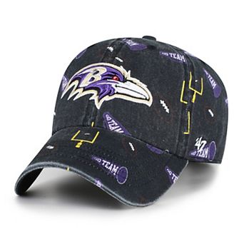 Youth '47 Black Baltimore Ravens Stomping Ground Clean Up Adjustable Hat