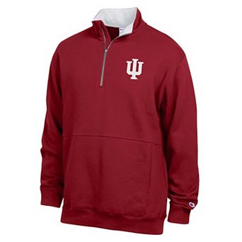 Men's Champion Crimson Indiana Hoosiers Fleece Quarter-Zip Pullover