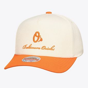 Men's Mitchell & Ness Cream/Orange Baltimore Orioles Flawless Stretch-Snapback Hat