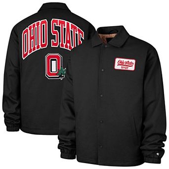 Men's '47 Black Ohio State Buckeyes Retread Full-Snap Coaches Jacket