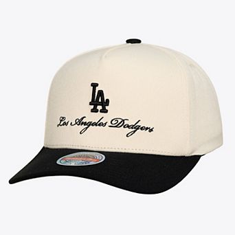 Men's Mitchell & Ness Cream/Black Los Angeles Dodgers Flawless Stretch Snapback Hat