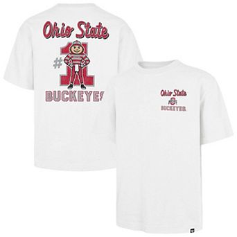 Men's '47 White Ohio State Buckeyes #1 Mascot Foundation T-Shirt