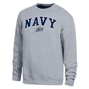Men's Champion Heather Gray Navy Midshipmen Arch Sweatshirt