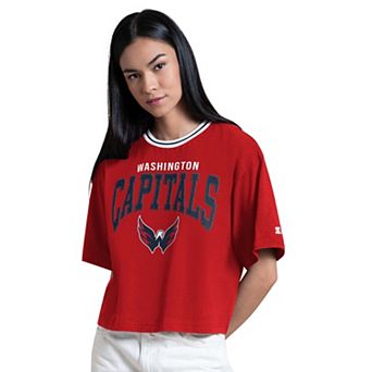 Women's Starter Red Washington Capitals Ace Cropped T-Shirt
