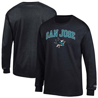 Men's Champion Black San Jose Sharks Jersey Long-Sleeve T-Shirt