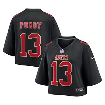Women's Nike Brock Purdy Black San Francisco 49ers Cropped Fashion Game Jersey