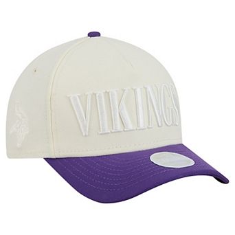 Women's New Era Cream/Purple Minnesota Vikings Tonal A-Frame 9FORTY Adjustable Hat