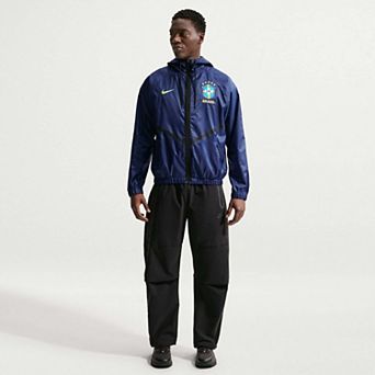 Men's Nike Blue Brazil National Team 2026 Anthem Dri-FIT Full-Zip Hooded Jacket