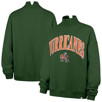 Women's '47 Green Miami Hurricanes Mock Neck Sweatshirt