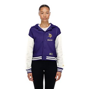 Women's New Era Minnesota Vikings Purple Throwback Full-Snap Hooded Jacket