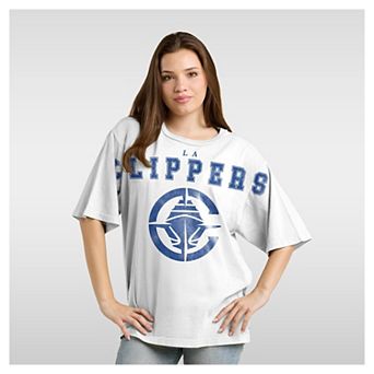 Women's Fanatics White LA Clippers Spirit Relaxed Jersey T-Shirt