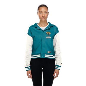 Women's New Era Jacksonville Jaguars Teal Throwback Full-Snap Hooded Jacket