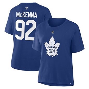 Women's Fanatics Gavin McKenna Blue Toronto Maple Leafs Authentic Stack Name & Number T-Shirt
