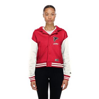 Women's New Era Atlanta Falcons Red Throwback Full-Snap Hooded Jacket