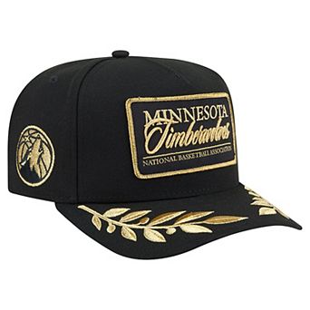 Men's New Era Black Minnesota Timberwolves Golden 9FIFTY Snapback Hat