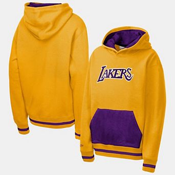 Youth Mitchell & Ness Gold Los Angeles Lakers Playmaker Fashion Fleece Hoodie
