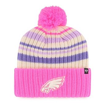Youth '47 Pink Philadelphia Eagles Snow Fort Cuffed Knit Hat