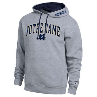 Men's Champion Heather Gray Notre Dame Fighting Irish Arch Tackle Twill Hoodie