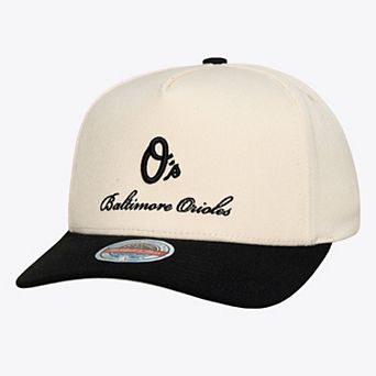 Men's Mitchell & Ness Cream/Black Baltimore Orioles Flawless Stretch Snapback Hat