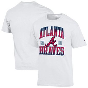 Men's Champion White Atlanta Braves Team Name T-Shirt