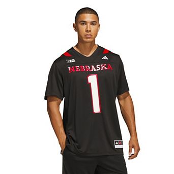 Men's adidas #1 Black Nebraska Huskers Our Red Burns Brighter Premier Strategy Jersey