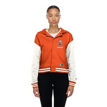 Women's New Era Cleveland Browns Orange Throwback Full-Snap Hooded Jacket