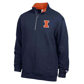 Men's Champion Navy Illinois Fighting Illini Fleece Quarter-Zip Pullover