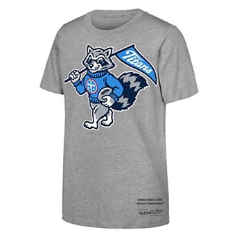 Youth Mitchell & Ness Heather Gray Tennessee Titans Mascot T-Shirt