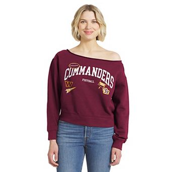 Women's WEAR by Erin Andrews Burgundy Washington Commanders Off-the-Shoulder Sweatshirt