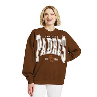 Women's WEAR by Erin Andrews Brown San Diego Padres Oversized Team Fleece Sweatshirt