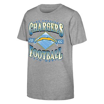 Youth Outerstuff Heather Gray Los Angeles Chargers NFL Of Days Past T-Shirt