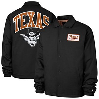 Men's '47 Black Texas Longhorns Retread Full-Snap Coaches Jacket