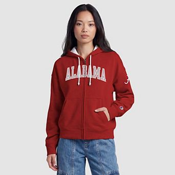 Women's Champion Crimson Alabama Crimson Tide Arch Full-Zip Fleece Hoodie