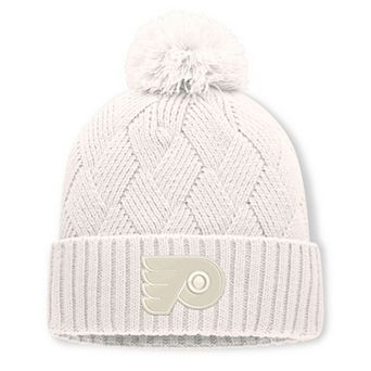 Women's Fanatics Cream Philadelphia Flyers Level Up Cuffed Knit Hat with Pom
