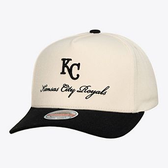 Men's Mitchell & Ness Cream/Black Kansas City Royals Flawless Stretch Snapback Hat