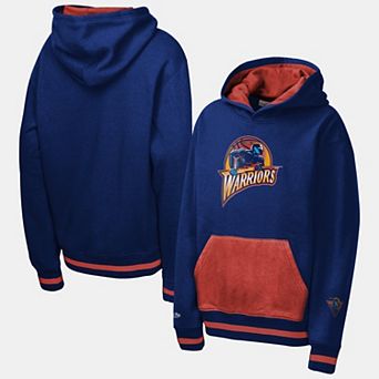Youth Mitchell & Ness Navy Golden State Warriors Playmaker Fashion Fleece Hoodie