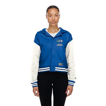 Women's New Era Seattle Seahawks Royal Throwback Full-Snap Hooded Jacket