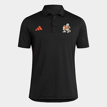 Men's adidas Black Miami Hurricanes Ultimate 365 Stripe Polo