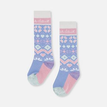 Little Kids Girl Fair Isle Cushioned Ski Socks