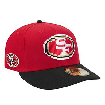 Men's New Era Scarlet/Black San Francisco 49ers Pixel Curved 59FIFTY Fitted Hat