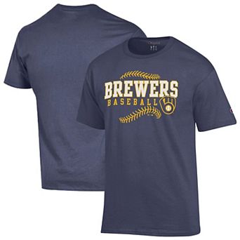 Men's Champion Navy Milwaukee Brewers Baseball T-Shirt