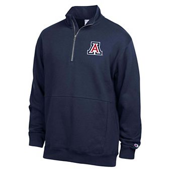 Men's Champion Navy Arizona Wildcats Fleece Quarter-Zip Pullover